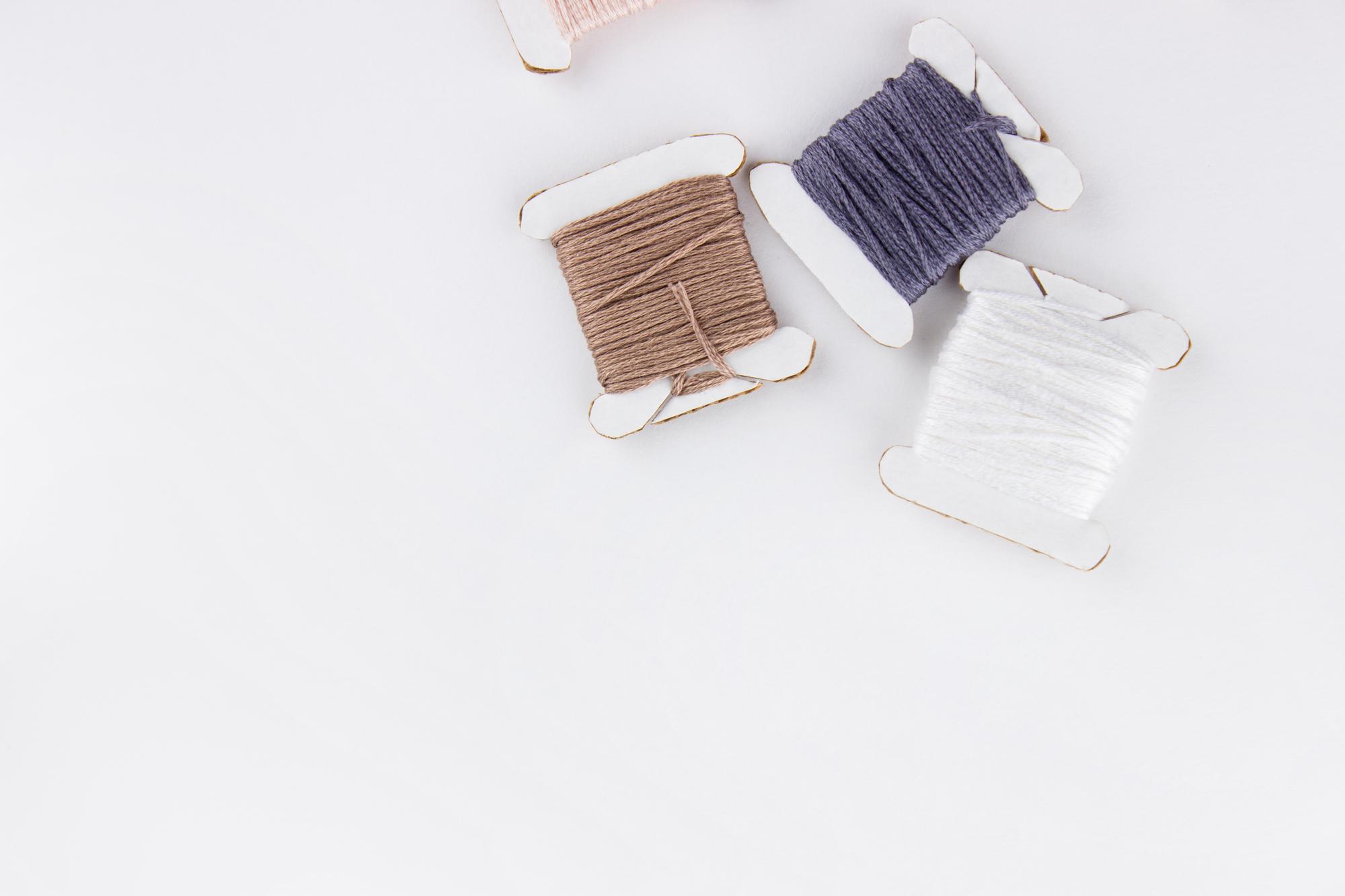 Sample package flatlay with swatches